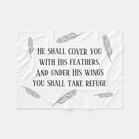 Couverture Polaire Psaume 91 Plumes conception Christian Fleece Blank (Devant (Horizontal))