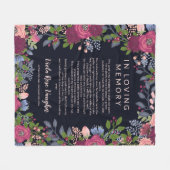 Couverture Polaire Psaume De Fleur Bourgogne En Mémoire Amoureuse (Devant (Horizontal))