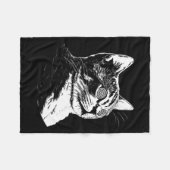 Couverture Polaire Psychedelic Cat Festival Edm Trippy Illusion Kitty (Devant (Horizontal))