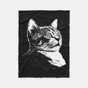 Couverture Polaire Psychedelic Cat Festival Edm Trippy Illusion Kitty