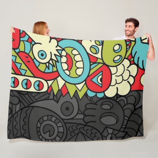 Couverture Polaire Psychedelic Patterns (En situation)