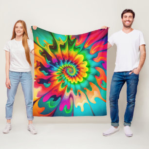 Couverture Polaire Psychédélique Tie Dye Retro Surreal