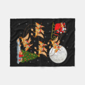 Couverture Polaire Pterodactyls Dinosaur Bird Santa Sleigh Flying Chr (Devant (Horizontal))