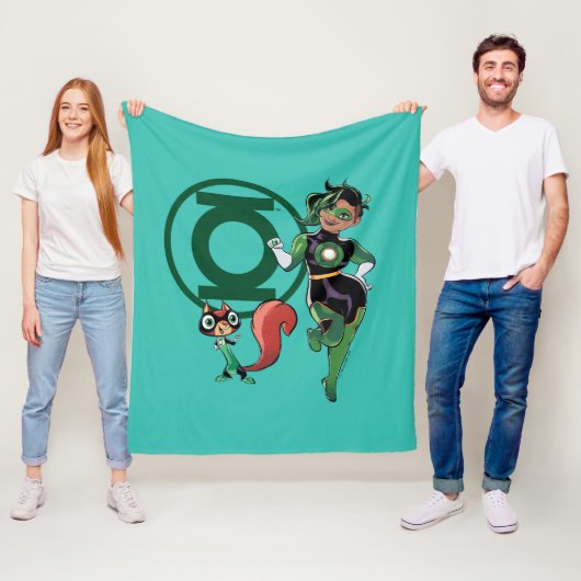 Couverture Polaire Puce et Lanterne verte (En situation)