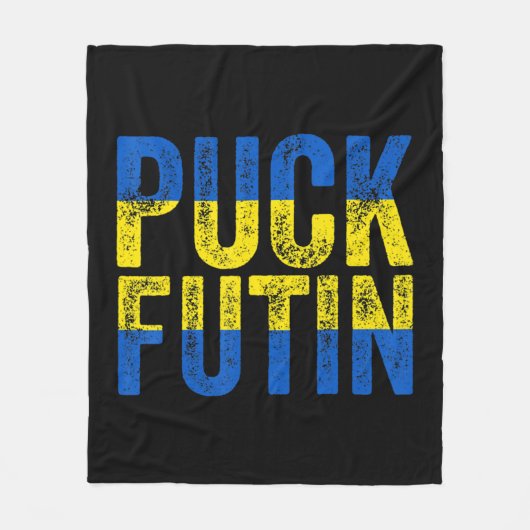 Couverture Polaire Puck Foutine Mème Je Suis Aux Côtés De L'Ukraine A (Devant)