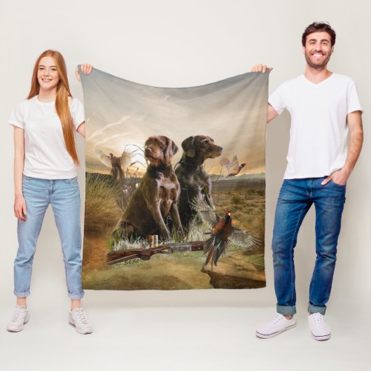 Couverture Polaire Pudelpointers, Chasse faisan Blanche polaire (En situation)