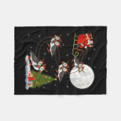 Couverture Polaire Puffins Bird Santa Sleigh Flying Funny Magical Chr (Devant (Horizontal))