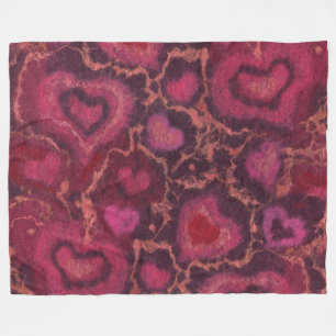 Couverture Polaire Puffy coeur romantique amour rose rouge valentines