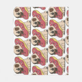 Couverture Polaire Pug dans beignet (Devant)