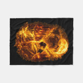 Couverture Polaire Pug howling at moon dramatic full moon  (Devant (Horizontal))