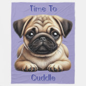 Couverture Polaire Pug puppy (Devant)