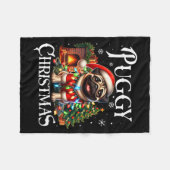 Couverture Polaire Puggy Christmas Pug Xmas Pug Santa Claus Pug (Devant (Horizontal))