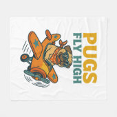 Couverture Polaire Pugs Fly High (Devant (Horizontal))