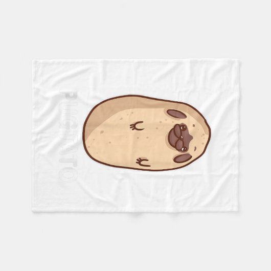 Couverture Polaire Pugtato Potato Pug Owner Dog Lover Potatoes Gift (Devant (Horizontal))