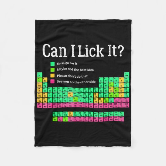 Couverture Polaire Puis-je le Lick Table périodique Enseignant Enfant (Devant)