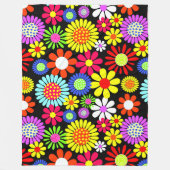 Couverture Polaire Puissance de fleur hippie de printemps rétro (Devant)