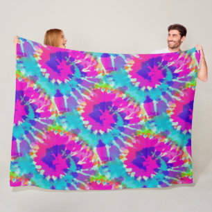 Couverture Polaire Puissance des fleurs - Motif Batik à spirale color