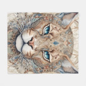 Couverture Polaire Puma Face Surreal Art (Devant (Horizontal))