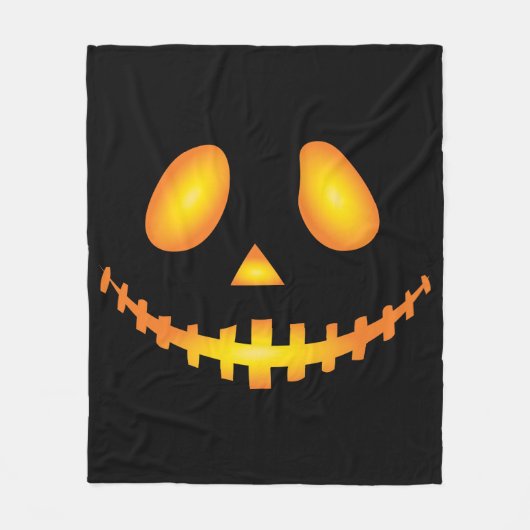Couverture Polaire Pumpkin Face Halloween Jack O Lantern Spooky (Devant)