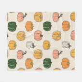 Couverture Polaire Pumpkin Harvest vintage Seamless Pattern (Devant (Horizontal))