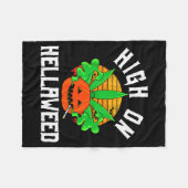 Couverture Polaire Pumpkin Smoking Weed Costume Retro Funny Halloween (Devant (Horizontal))