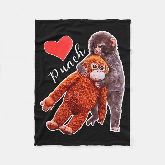 Couverture Polaire Punch baby monkey meme (Devant)