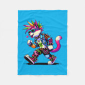 Couverture Polaire Punk Attitude Chat - Pixel Cool Art Rebel Design (Devant)