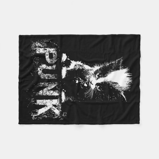 Couverture Polaire Punk Kitten Cat With Mohawk Nge Gothic Design (Devant (Horizontal))