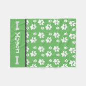 Couverture Polaire Puppy Chien Empreinte de patte Blanket Personnalis (Devant (Horizontal))