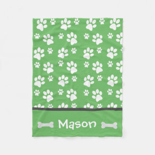 Couverture Polaire Puppy Chien Empreinte de patte Blanket Personnalis