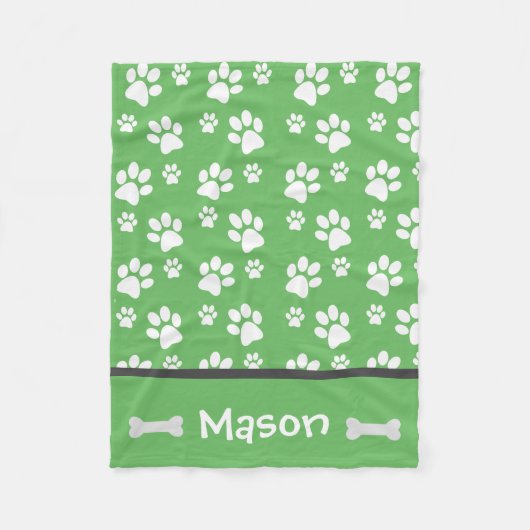 Couverture Polaire Puppy Chien Empreinte de patte Blanket Personnalis (Devant)