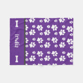 Couverture Polaire Puppy Chien Personnalisé Empreinte de patte Blanke (Devant (Horizontal))