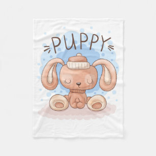 Couverture Polaire Puppy Fleece Blanche