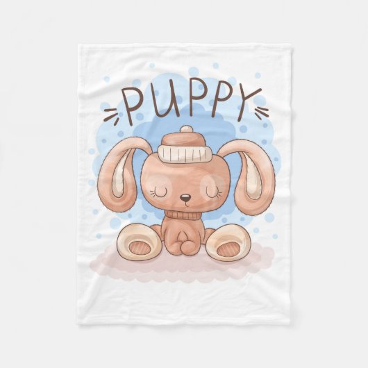 Couverture Polaire Puppy Fleece Blanche (Devant)
