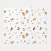 Couverture Polaire Puppy Love Seamless Pattern | Playful Dogs, Paw Pr (Devant (Horizontal))