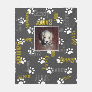 Couverture Polaire Puppy Paws Blanche polaire