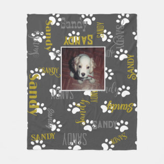 Couverture Polaire Puppy Paws Blanche polaire