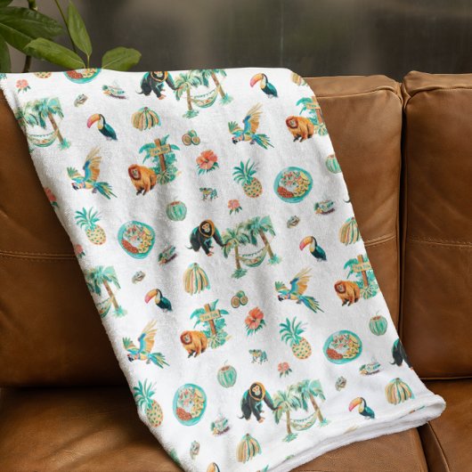 Couverture Polaire Pura Vida | Costa Rica mignon illustré