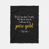 Couverture Polaire Pure Gold Job 23:10 Scripture Fleece Blanket (Devant)