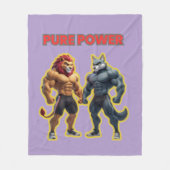 Couverture Polaire Pure Power – Strong Animal Muscle Cartoon Design (Devant)