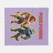 Couverture Polaire Pure Power – Strong Animal Muscle Cartoon Design (Devant (Horizontal))
