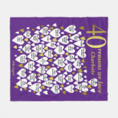 Couverture Polaire Purple 40e anniversaire 40 raisons Nous vous aimon (Devant (Horizontal))