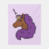 Couverture Polaire Purple Afro Unicorn (Devant)