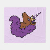 Couverture Polaire Purple Afro Unicorn (Devant (Horizontal))