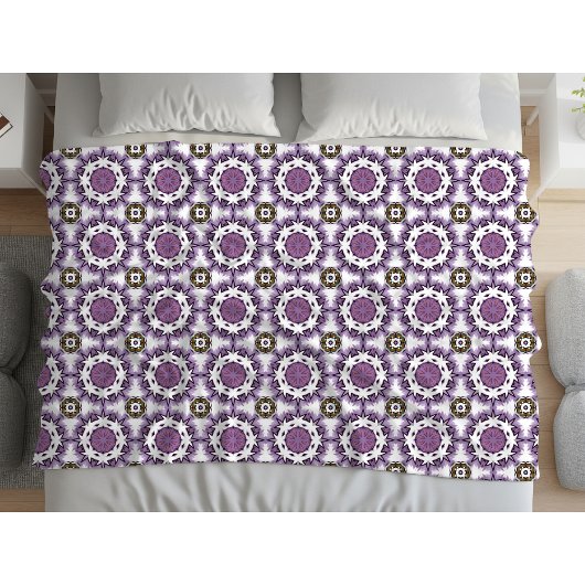 Couverture Polaire Purple and white geometric pattern Fleece Blanket