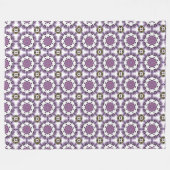 Couverture Polaire Purple and white geometric pattern Fleece Blanket (Devant (Horizontal))