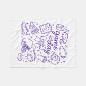 Couverture Polaire Purple Coquette Bow Cheer Game Day Doodle Touchdow (Devant (Horizontal))