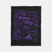 Couverture Polaire Purple Coquette Bow Cheer Game Day Doodle Touchdow (Devant)