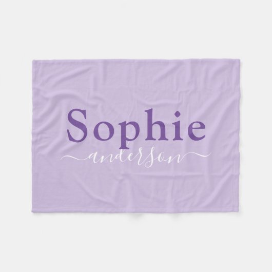 Couverture Polaire Purple fille personnalisée (Devant (Horizontal))