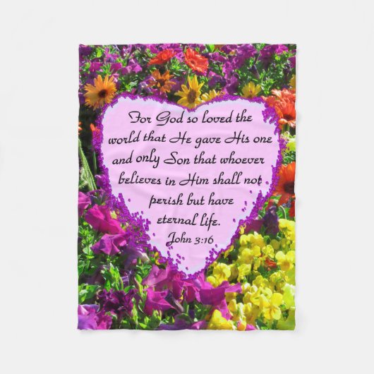 COUVERTURE POLAIRE PURPLE FLEUR SAUVAGE JOHN 3:16 (Devant)